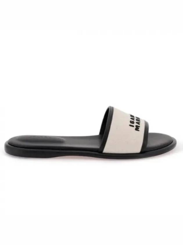 Women's VIKEE Logo Cotton Slippers Ecru Black - ISABEL MARANT - BALAAN 2