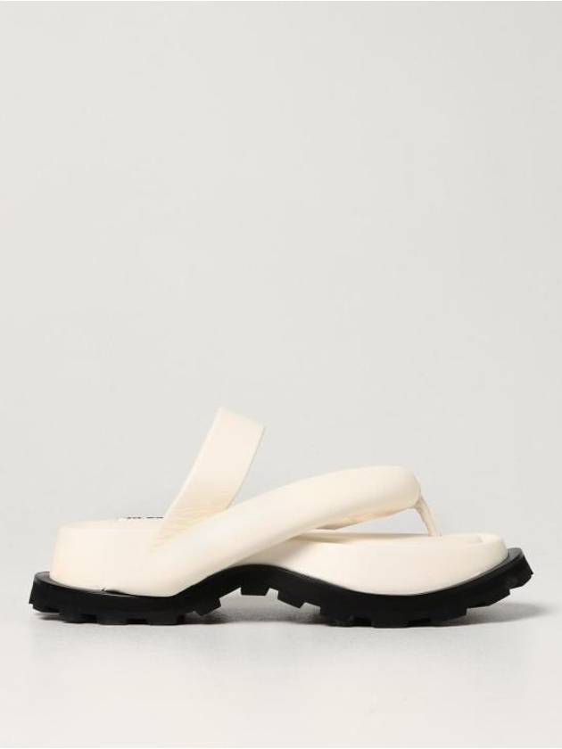 Oversole Strap Leather Sandals White - JIL SANDER - BALAAN 2