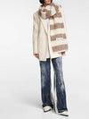 Studios Logo Patch Stripe Wool Blend Muffler Brown White - ACNE STUDIOS - BALAAN 7