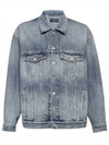 Back Logo Print Oversized Denim Jacket Blue - BALENCIAGA - BALAAN 2