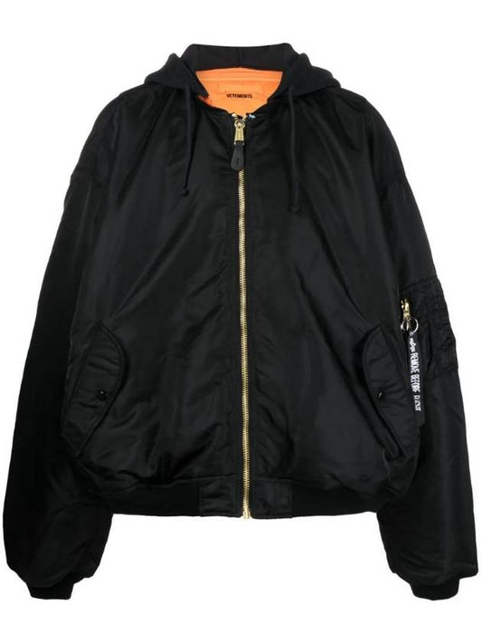 Reversible Bomber Jacket Black - VETEMENTS - BALAAN 1