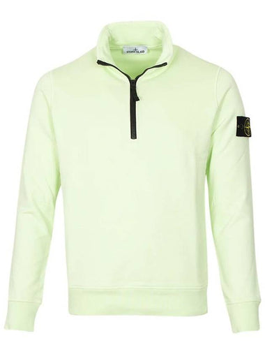 Wappen Patch Half Zip Up Sweatshirt Light Green - STONE ISLAND - BALAAN 1