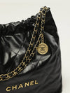 Medium Shoulder Bag Shiny Calfskin Gold Black - CHANEL - BALAAN 5