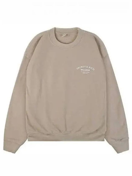 Logo Print Crew Neck Cotton Sweatshirt Dove White - SPORTY & RICH - BALAAN 2