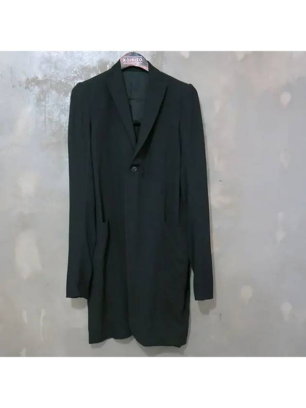 Black color cotton blend summer long jacket - RICK OWENS - BALAAN 1