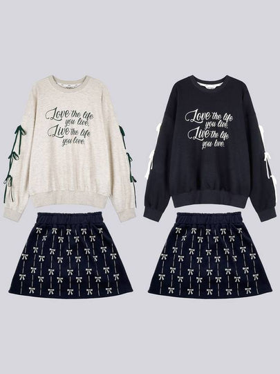 MET ribbon detail sweatshirt mini skirt set - METAPHER - BALAAN 2