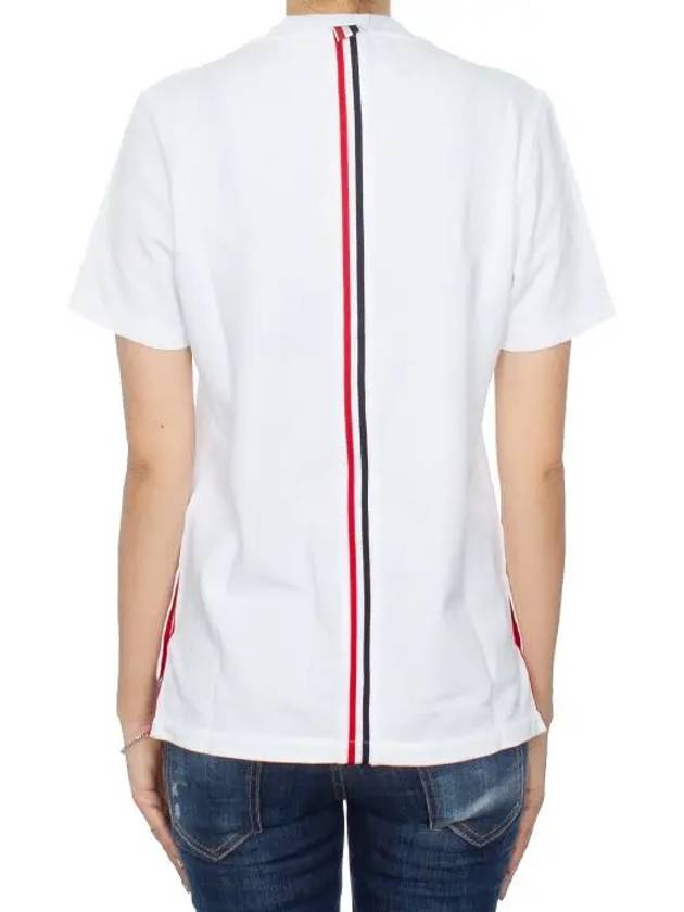 Center Back Stripe Classic Cotton Pique Relaxed Fit Short Sleeve T-Shirt White - THOM BROWNE - BALAAN 6