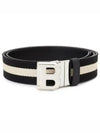 Unisex B Buckle Reversible Belt Black White - BALLY - BALAAN 2