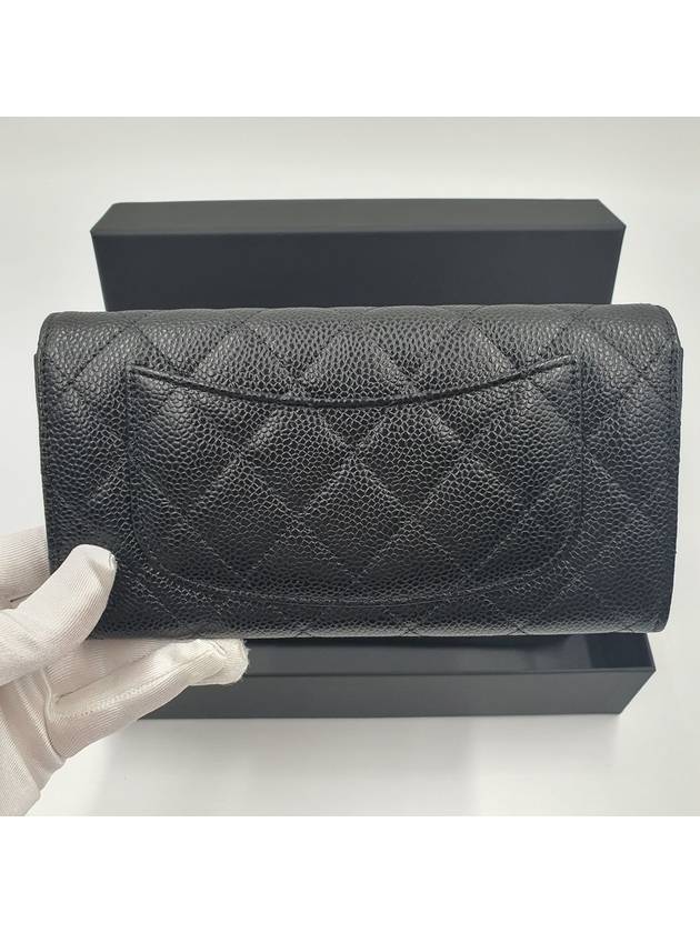 Classic Gold Hardware Grained Calfskin Long Wallet Black - CHANEL - BALAAN 5