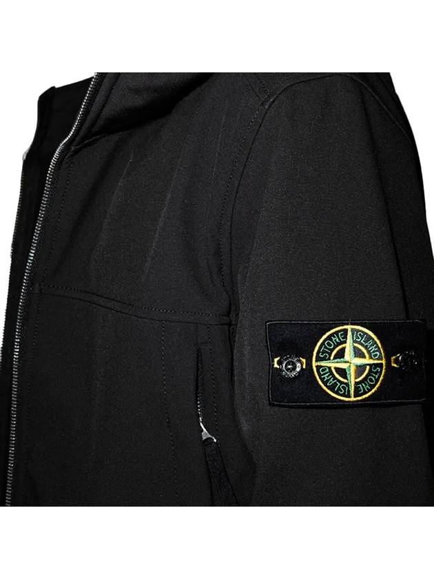 Soft Shell Brushed Lining Zip Up Hoodie Black - STONE ISLAND - BALAAN 5