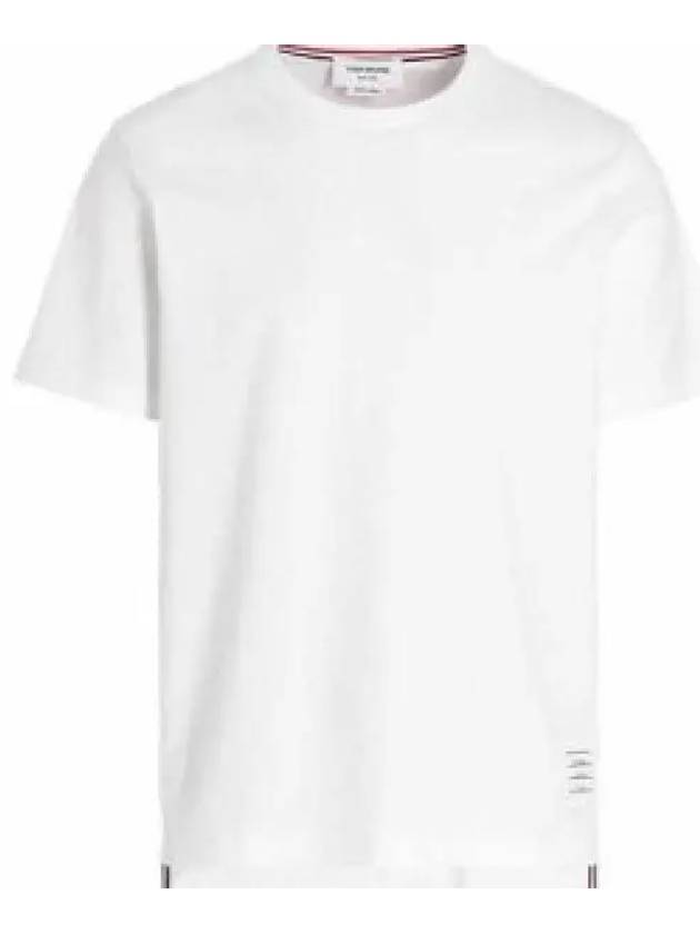 Men's Side Slit Relaxed Short Sleeve T-Shirt White - THOM BROWNE - BALAAN 2