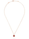 Suite Alhambra Pendant Pink Gold Necklace Carnelian - VANCLEEFARPELS - BALAAN.