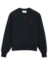 Small Heart Logo Sweatshirt Black - AMI - BALAAN 2