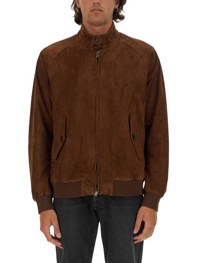 G9 Slim Fit Suede Jacket Brown - BARACUTA - BALAAN 2