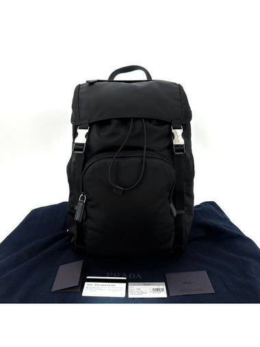 2VZ135 Triangle Logo Re Nylon Saffiano Backpack - PRADA - BALAAN 1