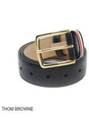 Men's Three Stripes Tab Pebbled Leather Belt Black - THOM BROWNE - BALAAN 3