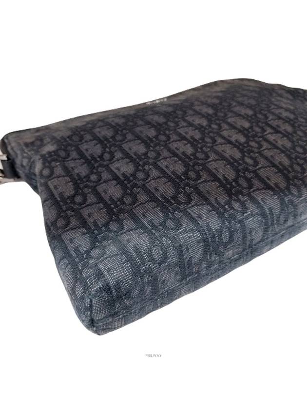 Oblique jacquard silver clutch bag pouch - DIOR - BALAAN 4