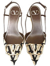 Women's V Logo Signature Slingback Heel Brown - VALENTINO - BALAAN.