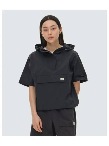 Taslan Women s Woven Short Sleeve Anorak Black S24MWLAN51 - SNOW PEAK - BALAAN 1