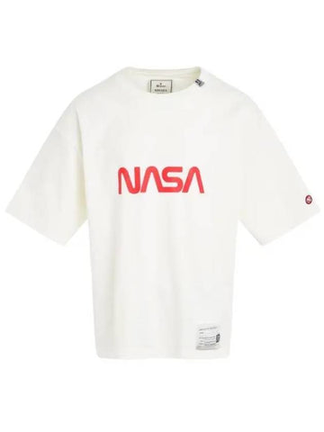 24 A12TS662 White NASA Logo Print Tee - MIHARA YASUHIRO - BALAAN 1