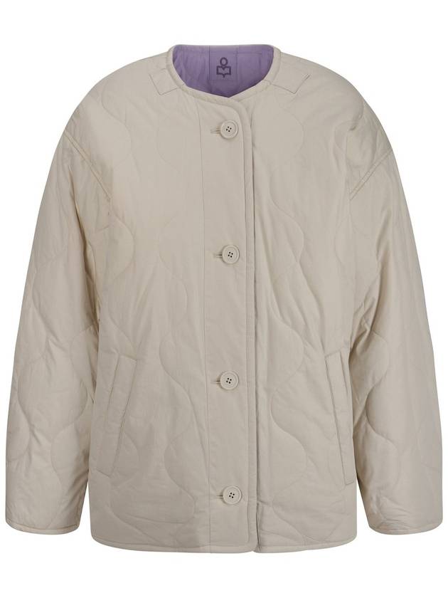 Nesme Reversible Quilted Single Coat Beige Lilac - ISABEL MARANT - BALAAN 2