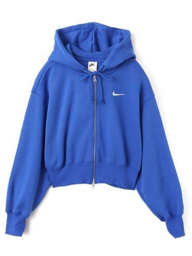 Sportswear Phoenix Fleece Crop Zip-Up Hoodie Blue - NIKE - BALAAN 1