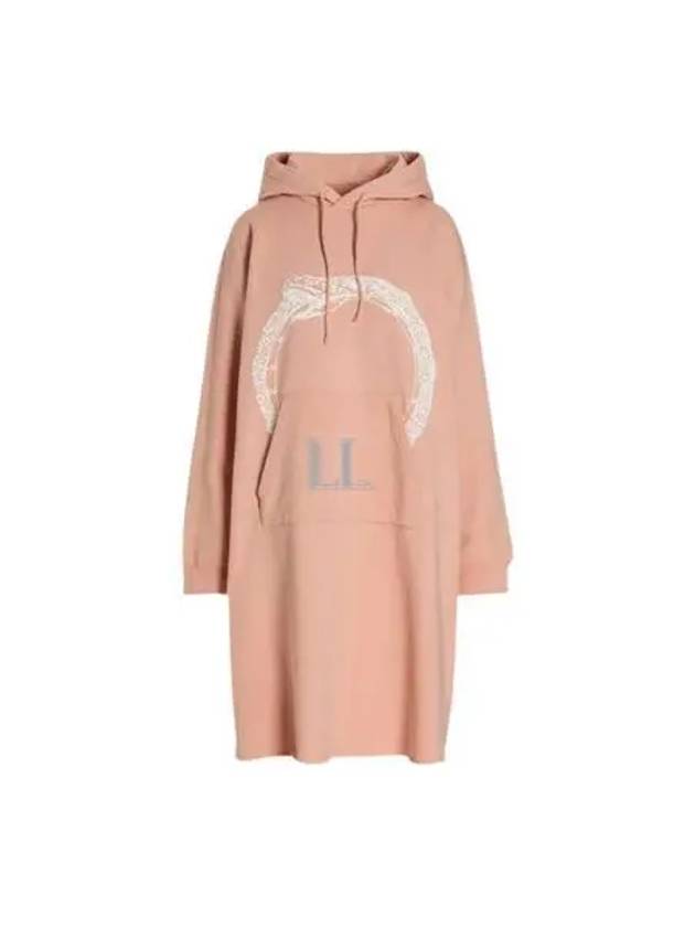 Woman's Cotton Hoodie Mini Dress Peach - MAISON MARGIELA - BALAAN 2