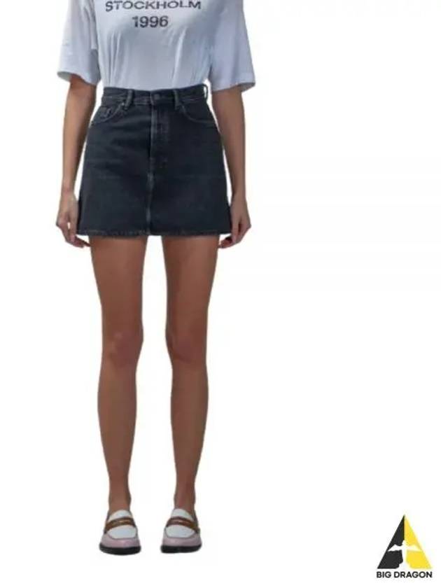 Denim Mini A-Line Skirt Black - ACNE STUDIOS - BALAAN 2