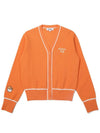 V neck button knit cardigan ORANGE WOMAN - MALBON GOLF - BALAAN 1