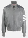 Poly Twill 4-Bar Oversized Knit Down Bomber Jacket Medium Grey - THOM BROWNE - BALAAN 4