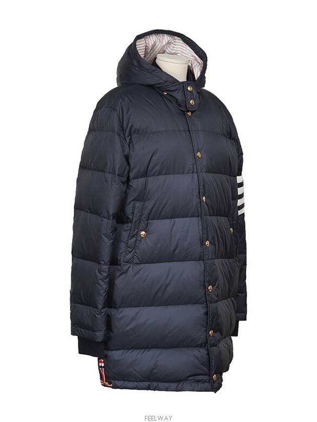 Matte nylon 4 bar down coat navy 2 74397 - THOM BROWNE - BALAAN 2