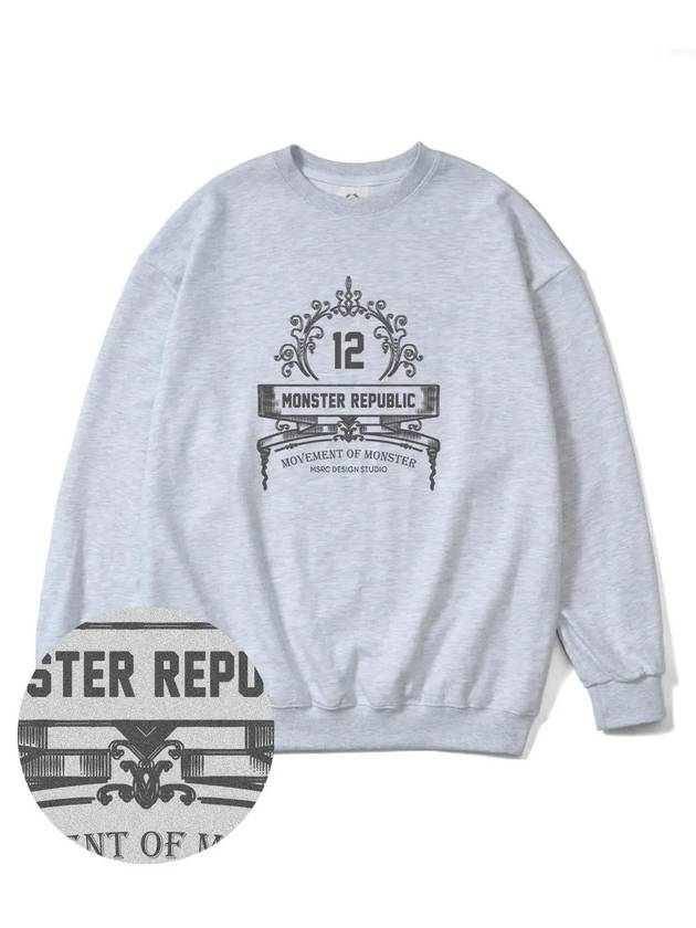 Modelo Oversized Fit Sweatshirt Melage Grey - MONSTER REPUBLIC - BALAAN 4