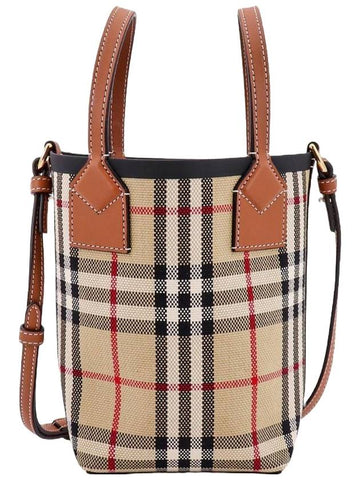 Mini London Tote Bag Archive Beige - BURBERRY - BALAAN 1