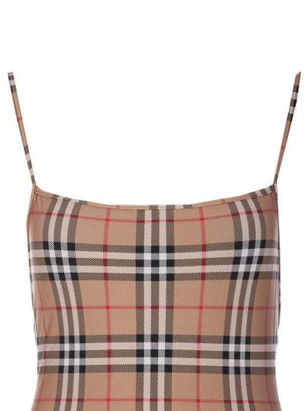 Women's Vintage Check One-Piece Swimsuit Beige - BURBERRY - BALAAN 5