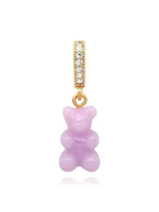 NOSTALGIA BEAR LAVENDER PAVE CONNECTOR WOMEN'S CHARM - CRYSTAL HAZE - BALAAN 2