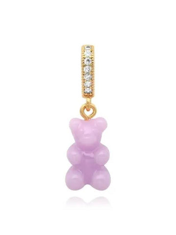 NOSTALGIA BEAR LAVENDER PAVE CONNECTOR WOMEN'S CHARM - CRYSTAL HAZE - BALAAN 1