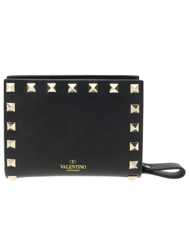 Small Size Rockstud Half Wallet Black - VALENTINO - BALAAN 5