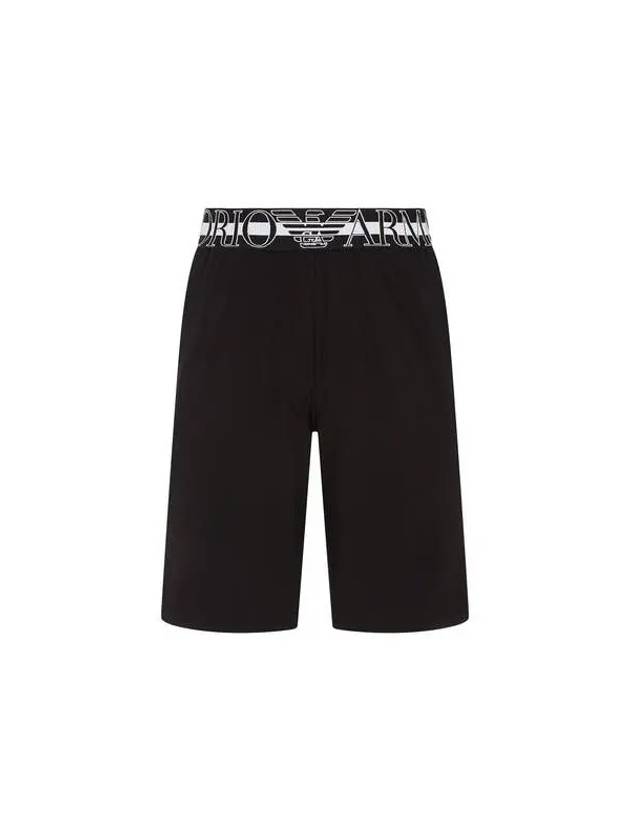 UNDERWEAR Men's Big Logo Banding Cotton Lounge Shorts Black 271874 - EMPORIO ARMANI - BALAAN 1