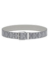 CD Diamond Canvas Calfskin Leather Belt Gray - DIOR - BALAAN.