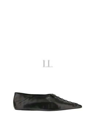 Women's Braided Detail Pointed Toe Flats Black - JIL SANDER - BALAAN 2