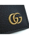 GG Marmont Leather Bi Fold Wallet Black Gold - GUCCI - BALAAN 3