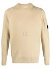 Lens Wappen Classic Crew Neck Wool Knit Top Beige - CP COMPANY - BALAAN 2