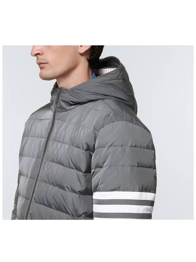 Poly Twill Down Filled 4-Bar Ski Padding Grey - THOM BROWNE - BALAAN 4