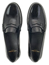 Penny Monogram Patent Leather Loafers Black - SAINT LAURENT - 7