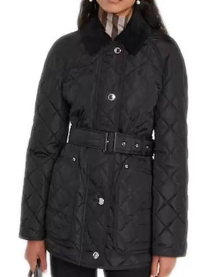 Diamond Quilted Nylon Jacket Black - BURBERRY - BALAAN 2