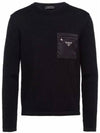 Triangle Logo Pocket Knitted Sweater Black - PRADA - BALAAN 2