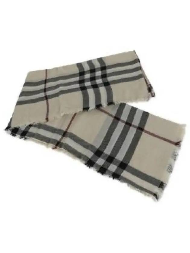 Checked Wool Scarf Beige - BURBERRY - BALAAN 2