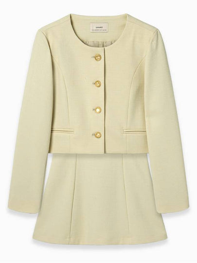 Set Bonita Nate Tweed Cream Jacket One Piece - LAMARO - BALAAN 2