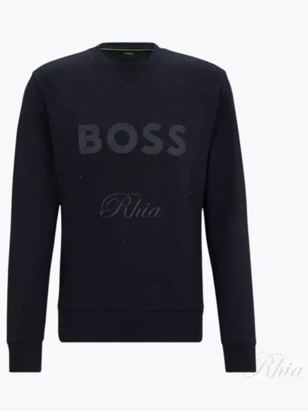 Logo Print Long Sleeve T-Shirt Dark Blue - HUGO BOSS - BALAAN 2