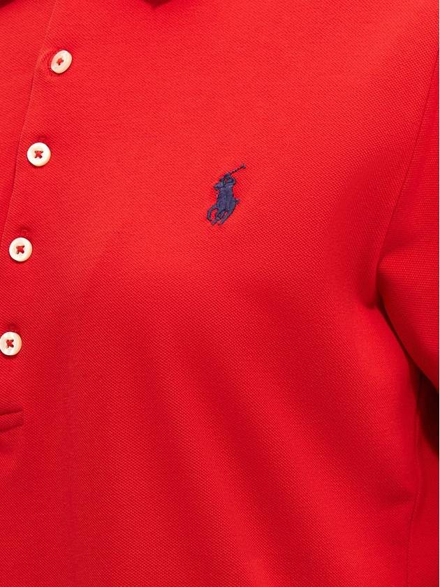 Women's Julie Embroidered Logo Short Sleeve Polo Shirt Red - POLO RALPH LAUREN - BALAAN 5